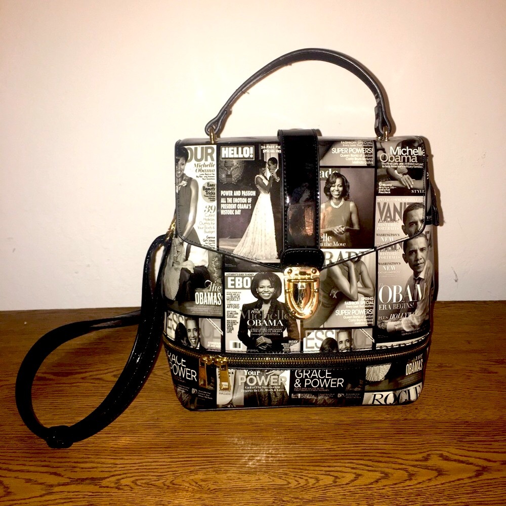 FLOTUS Crossbody Satchel (Michelle Obama Glossy Magazine Cover Collage)